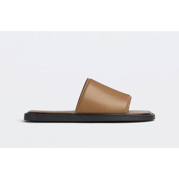Bottega Veneta Men's Vienna Calf Leather Sandals Camel 6 US 667087 IT NIB $690